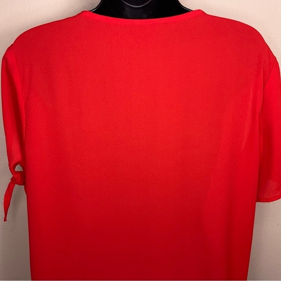 Medium Red Short Sleeve Blouse Shein Retro Classic Roomy Fit - Picture 9 of 13